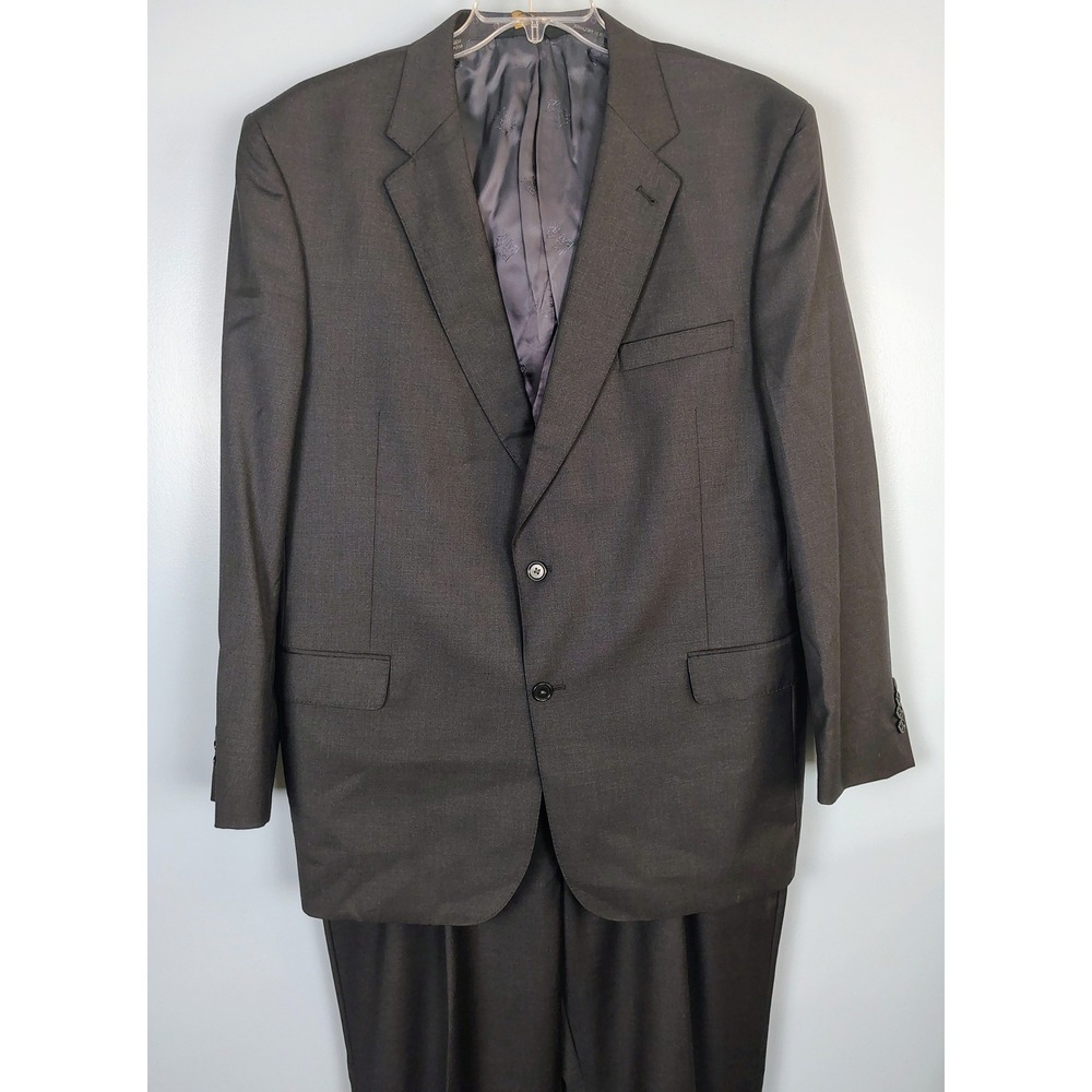 Jos A Bank Signature Gold Mens 48L Suit Charcoal Grey 100% Wool Gordon 2-Piece - Picture 2 of 14
